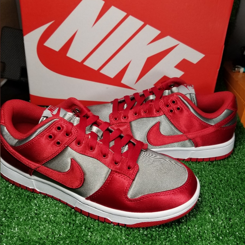 New Nike Dunks UNLV Satin Red And Gray Shoes
